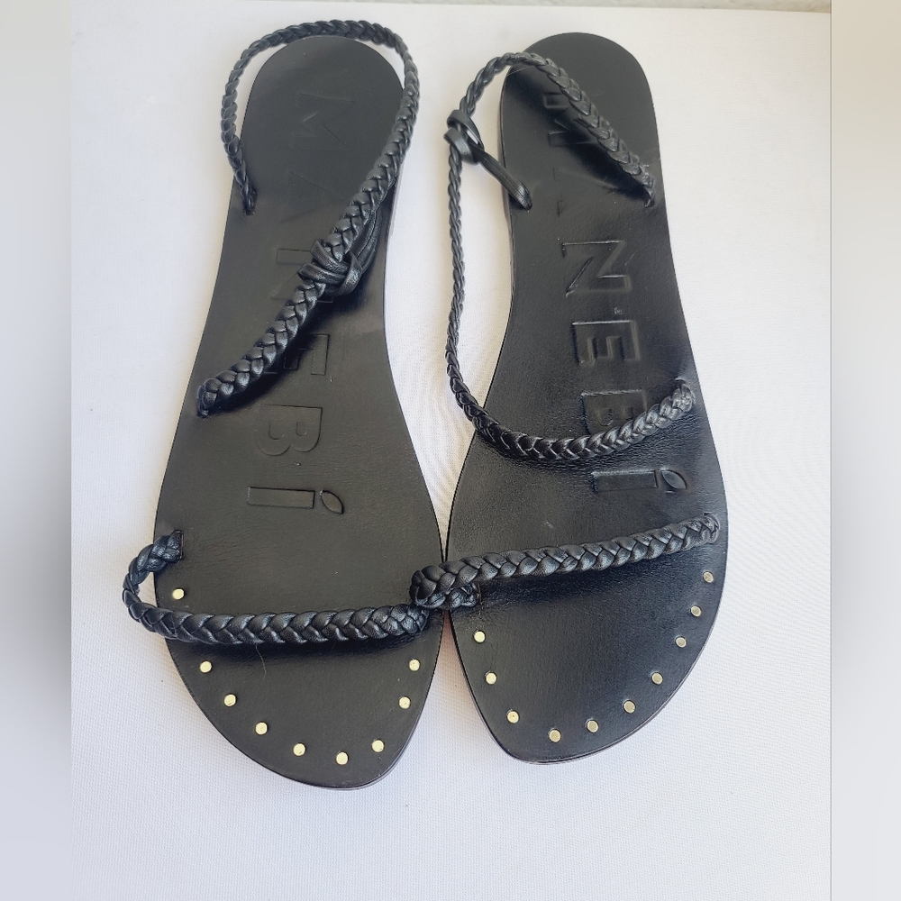 Manebi Black Studded Slide Sandals